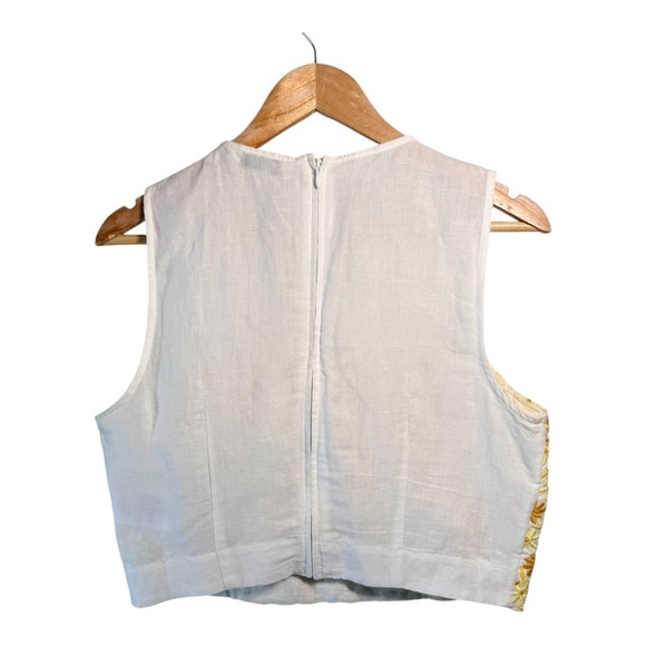 & Other Stories Embroidered Floral Linen & Cotton Crop Top - Picture 9 of 10